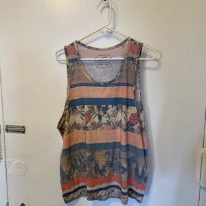 Pull&Bear Multicolor Striped Floral Tank Top